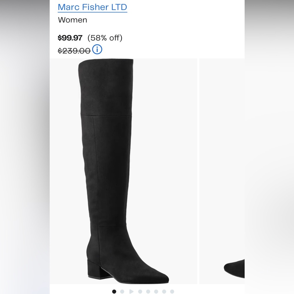 Elegant New in box Marc Fisher Black Women's Over the Knee-High Boots